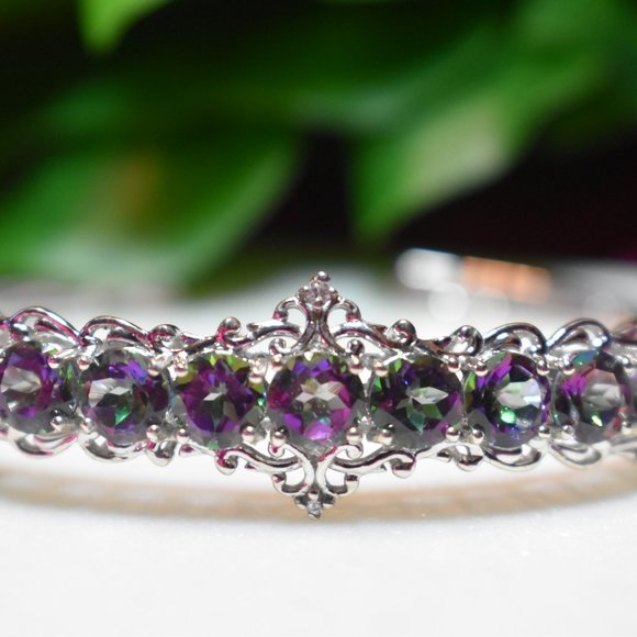 Northern Lights Mystic Topaz and Zircon Cuff Bracelet